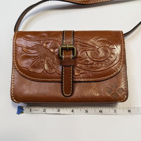 Patricia Nash Crossbody Bag Purse Womens Leather Tooled Floral Florence P06107 - Picture 10 of 12